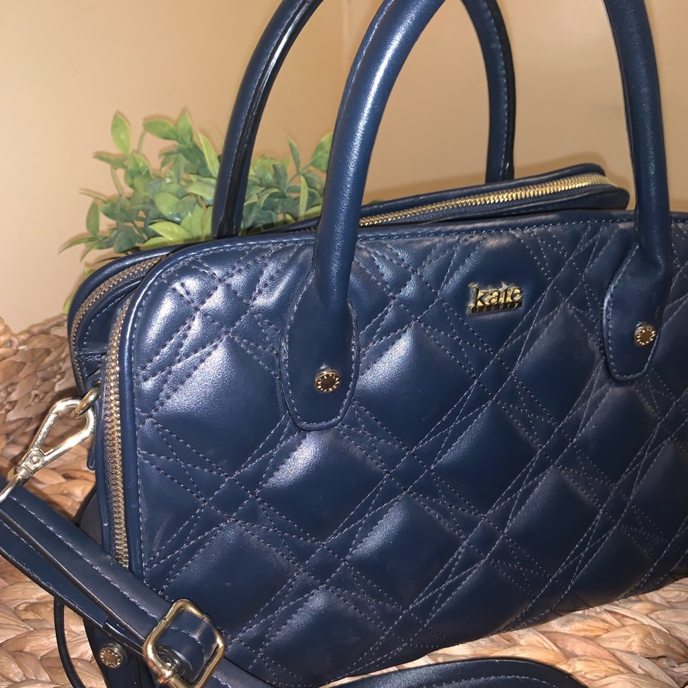 Kate Landry Quilted Navy Blue Bag